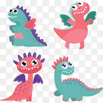 粉色绿色可爱恐龙-空若网 粉色绿色可爱恐龙-空若网
