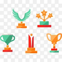 扁平化风格奖杯奖牌-空若网 扁平化风格奖杯奖牌-空若网