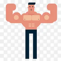 卡通手绘全民健身日肌肉-空若网 卡通手绘全民健身日肌肉-空若网