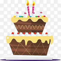 巧克力双层巨型蛋糕矢量图-空若网 巧克力双层巨型蛋糕矢量图-空若网