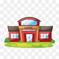 卡通手绘学校建筑-空若网 卡通手绘学校建筑-空若网