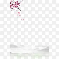 手绘水墨山水与手绘桃花边框-空若网 手绘水墨山水与手绘桃花边框-空若网