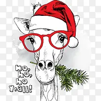 圣诞节贺卡卡通长颈鹿-空若网 圣诞节贺卡卡通长颈鹿-空若网