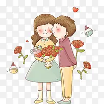 免抠卡通相爱的两个人-空若网 免抠卡通相爱的两个人-空若网