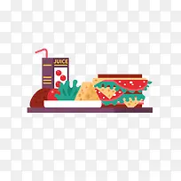 快餐汉堡果汁扁平化-空若网 快餐汉堡果汁扁平化-空若网