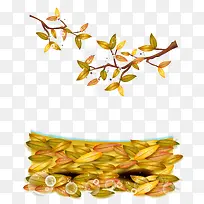 矢量秋季树枝落叶素材-空若网 矢量秋季树枝落叶素材-空若网