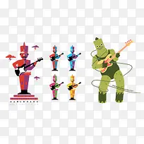 创意扁平吉他手.-空若网 创意扁平吉他手.-空若网