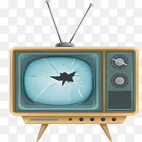 复古风破碎的电视机-空若网 复古风破碎的电视机-空若网