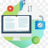 扁平办公矢量商务插画-空若网 扁平办公矢量商务插画-空若网