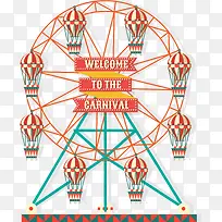 卡通橙色摩天轮-空若网 卡通橙色摩天轮-空若网