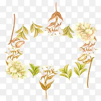 手绘茶叶茶花茉莉花边框-空若网 手绘茶叶茶花茉莉花边框-空若网