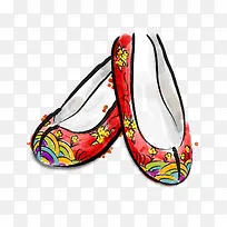 手绘彩色平底鞋-空若网 手绘彩色平底鞋-空若网