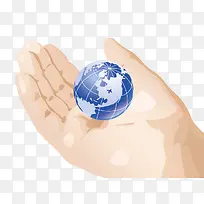 矢量装饰插图手托地球-空若网 矢量装饰插图手托地球-空若网