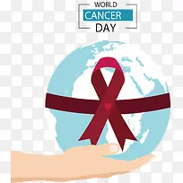 手托气球癌症日海报-空若网 手托气球癌症日海报-空若网