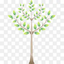 黄绿色手绘树叶大树-空若网 黄绿色手绘树叶大树-空若网