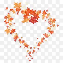 枫叶组成的爱心-空若网 枫叶组成的爱心-空若网