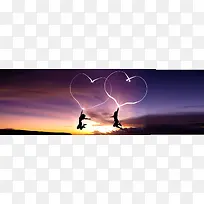 紫色天空爱心光效-空若网 紫色天空爱心光效-空若网