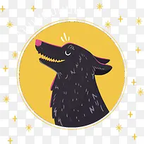 卡通夜晚狼动物背景-空若网 卡通夜晚狼动物背景-空若网