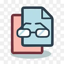 矢量两张纸与老花镜素材-空若网 矢量两张纸与老花镜素材-空若网