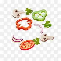 卡通手绘蔬菜切片-空若网 卡通手绘蔬菜切片-空若网
