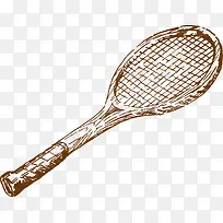 羽毛球拍运动手绘素描-空若网 羽毛球拍运动手绘素描-空若网