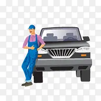 矢量暗色卡车职工人物-空若网 矢量暗色卡车职工人物-空若网