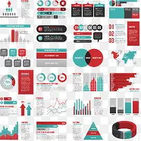 简约暗色PPT数据图表合集矢量-空若网 简约暗色PPT数据图表合集矢量-空若网
