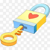 可爱卡通手绘锁子-空若网 可爱卡通手绘锁子-空若网