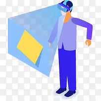 2.5D渐变虚拟现实人物立体插画-空若网 2.5D渐变虚拟现实人物立体插画-空若网