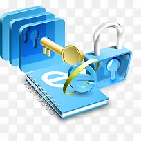 商务本子钥匙锁PNG矢量素材-空若网 商务本子钥匙锁PNG矢量素材-空若网