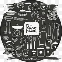 35款手绘厨具设计矢量素材下载,-空若网 35款手绘厨具设计矢量素材下载,-空若网
