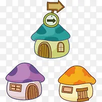 矢量卡通手绘蘑菇小房子-空若网 矢量卡通手绘蘑菇小房子-空若网