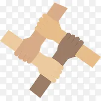 矢量图团结手牵手-空若网 矢量图团结手牵手-空若网