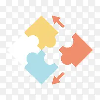 彩色扁平化拼图元素-空若网 彩色扁平化拼图元素-空若网