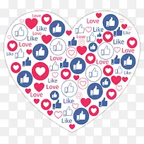 点赞拇指爱心拼图-空若网 点赞拇指爱心拼图-空若网