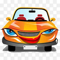 卡通橙色色可爱美女汽车-空若网 卡通橙色色可爱美女汽车-空若网