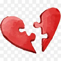 情人节红色水彩爱心-空若网 情人节红色水彩爱心-空若网