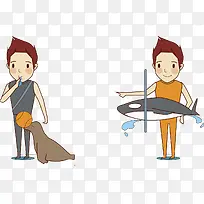 手绘训练动物的人-空若网 手绘训练动物的人-空若网