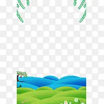 春季植物装饰边框设计-空若网 春季植物装饰边框设计-空若网