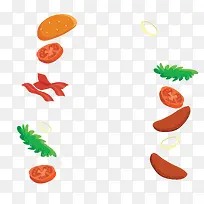 手绘西红柿青菜食物-空若网 手绘西红柿青菜食物-空若网