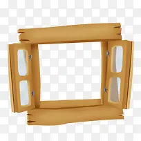 卡通手绘木头窗户-空若网 卡通手绘木头窗户-空若网