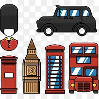 伦敦扁平化装饰元素-空若网 伦敦扁平化装饰元素-空若网