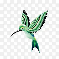 手绘绿色啄木鸟-空若网 手绘绿色啄木鸟-空若网