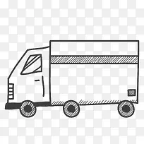 线条勾画的大卡车-空若网 线条勾画的大卡车-空若网