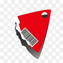 矢量卡通手绘手撕红色条码纸张-空若网 矢量卡通手绘手撕红色条码纸张-空若网