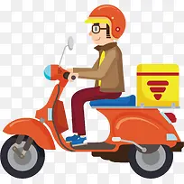 矢量图送外卖的小哥-空若网 矢量图送外卖的小哥-空若网