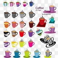 矢量彩色杯子合集-空若网 矢量彩色杯子合集-空若网