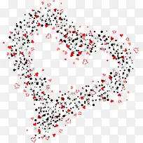 红色漂浮组合爱心-空若网 红色漂浮组合爱心-空若网