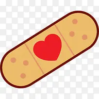 黄色卡通爱心创可贴-空若网 黄色卡通爱心创可贴-空若网