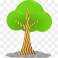 白色条纹的卡通绿树-空若网 白色条纹的卡通绿树-空若网